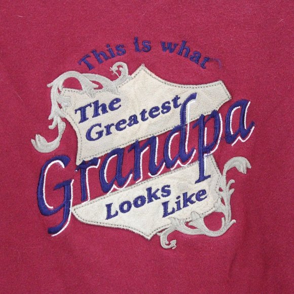 Vintage M&C Sport Crewneck Sweatshirt Mens Red Pullover Greatest Grandpa XL - Picture 5 of 9
